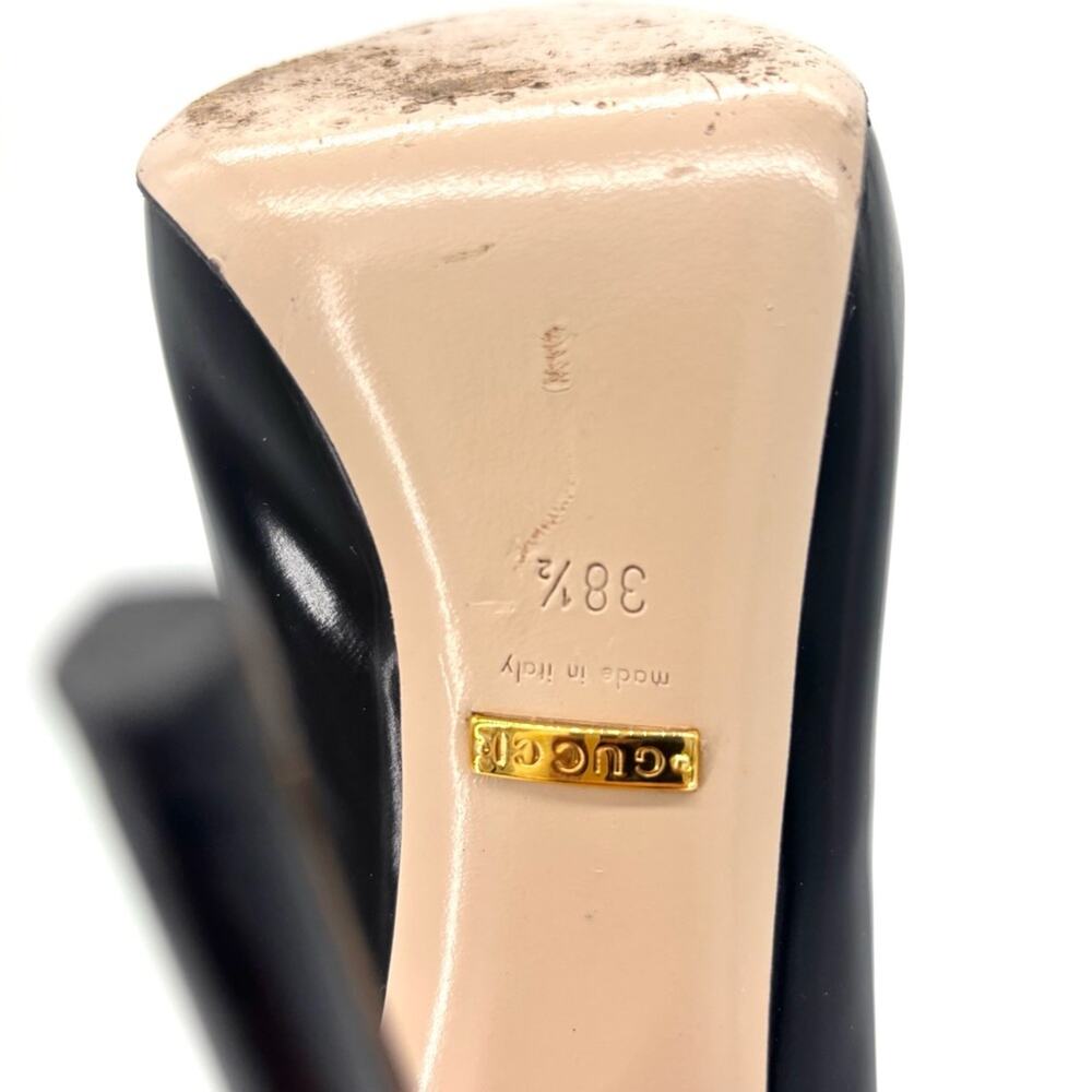 Gucci Elaisa Pearl Removable Bow Pointed Toe High Heel Pumps 38.5 - Picture 11 of 12